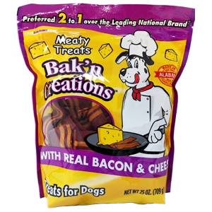 Sunshine Mills Meaty Treats Bak'n Creations Bacon & Cheese Dog Treats 25 oz.
