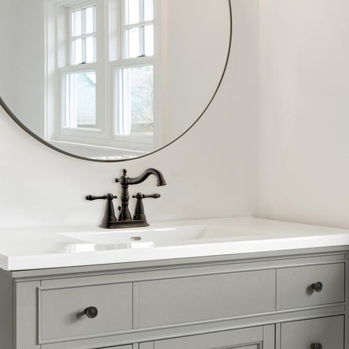 Design House  Oakmont Centerset 2-Handle Bathroom Faucet in Bronze, 4-Inch (4)