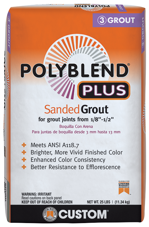 Custom Building Products Polyblend®Plus Sanded Grout (25 lbs, Natural Gray)