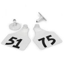 Y-tex Numbered Large Cattle Id Ear Tags White 51 - 75, 25 Tags/Package Prevent Cracking Flexible (Large, White)