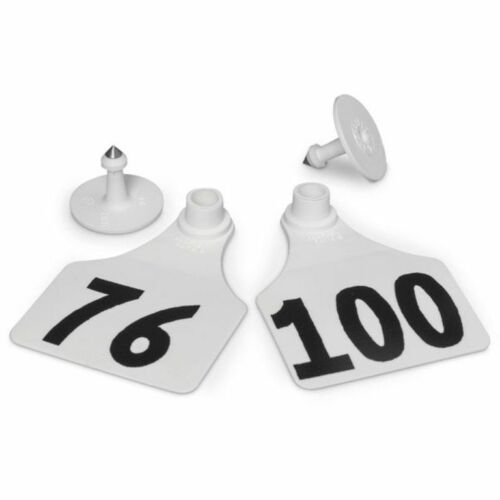 Y-Tex 3 Star Medium White Cattle ID Ear Tags Numbered 76-100