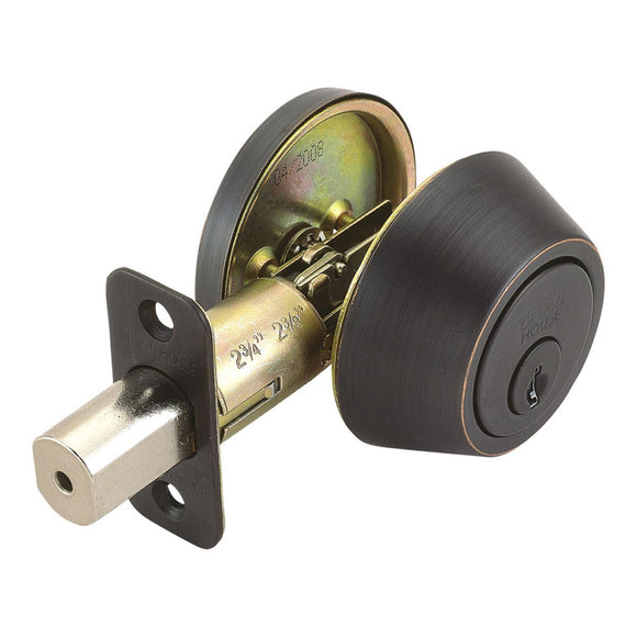 Design House Single Cylinder 2-Way Latch Deadbolt with Adjustable Backset in Oil-Rubbed Bronze (Oil-Rubbed Bronze)