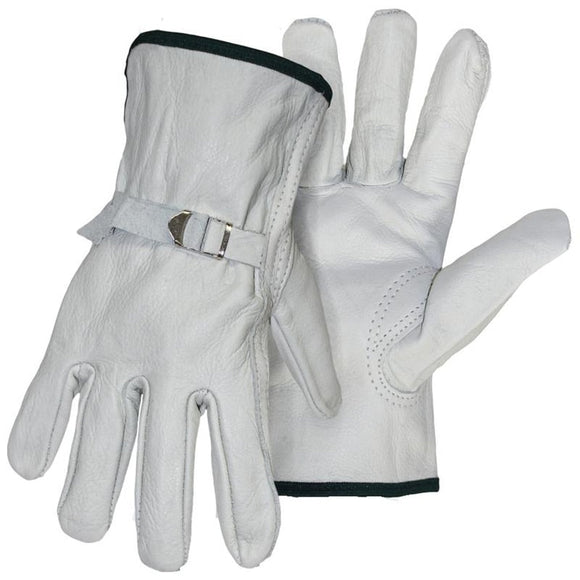 Boss Standard Grade Grain Cowhide Leather Driver Glove (Gray, Medium)