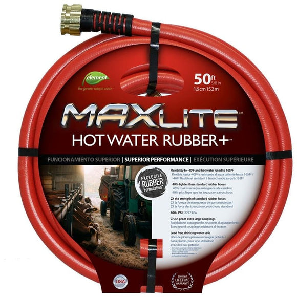 SWAN ELEMENT MAXLITE HOT RUBBER+ HOSE (5/8 IN X 50 FT, RED)