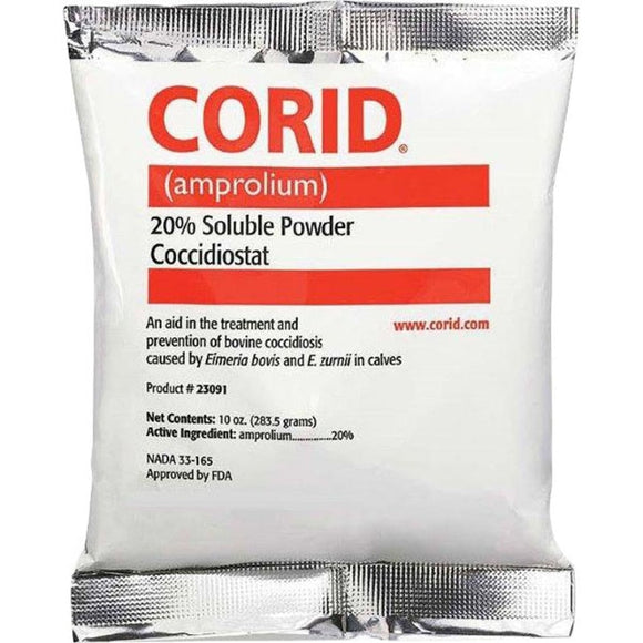 CORID 20% SOLUBLE POWDER COCCIDIOSTAT FOR CALVES (10 OZ)