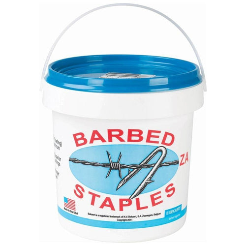 BARBED FENCE STAPLE BEZINAL COATED PAIL (8 GA-1.50 IN-8 LB)