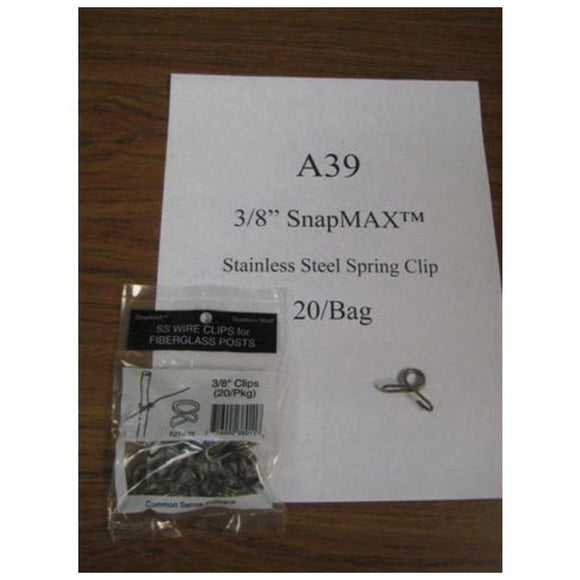 STAINLESS STEEL SPRING CLIP (3/8 IN/20 PACK)