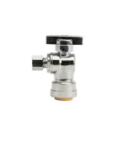 Quick Fitting 1/2” x 1/4” OD. Chrome Plated, 1/4 Turn Angle Stop Valve (1/2” x 1/4”)