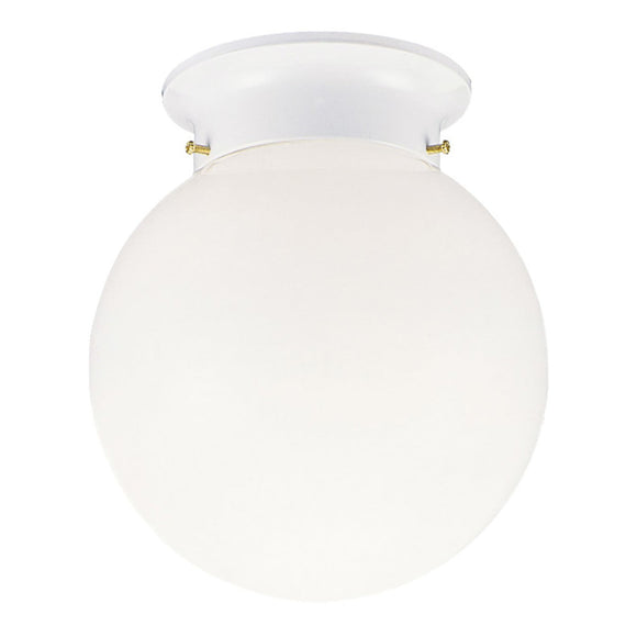 Design House Glass Ceiling Fixture in White Opal 7-Inch by 6-Inch (7