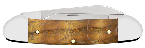 Case Yellow Curly Oak Canoe (Yellow Curly Oak - Pewter Shield)